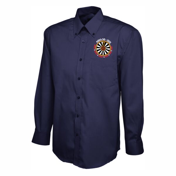 Area 50 Round Table Mens Pinpoint Oxford Long Sleeve Shirt Thumbnail
