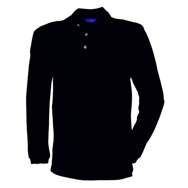 Long sleeve cotton polo shirt Thumbnail